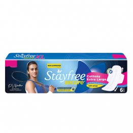 Stayfree Secure Dry Cover with Wings - 6 pads (Extra Large)